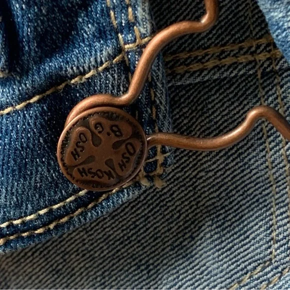 Oshkosh B’gosh Girls Size 9 Months Denim Overalls Embroidered Flowers - Picture 9 of 9